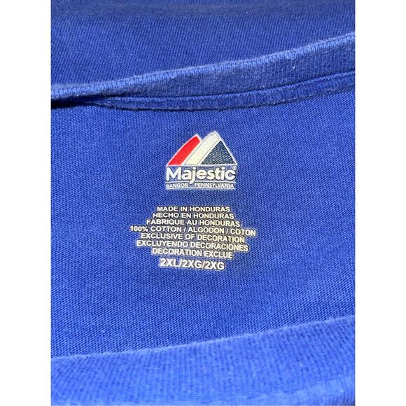 Majestic New York Mets Blue Short Sleeve T Shirt Size XXL 2XL 2X #73 - Picture 3 of 5